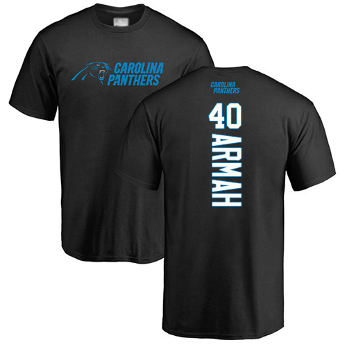 Carolina Panthers Men Black Alex Armah Backer NFL Football #40 T Shirt->nfl t-shirts->Sports Accessory